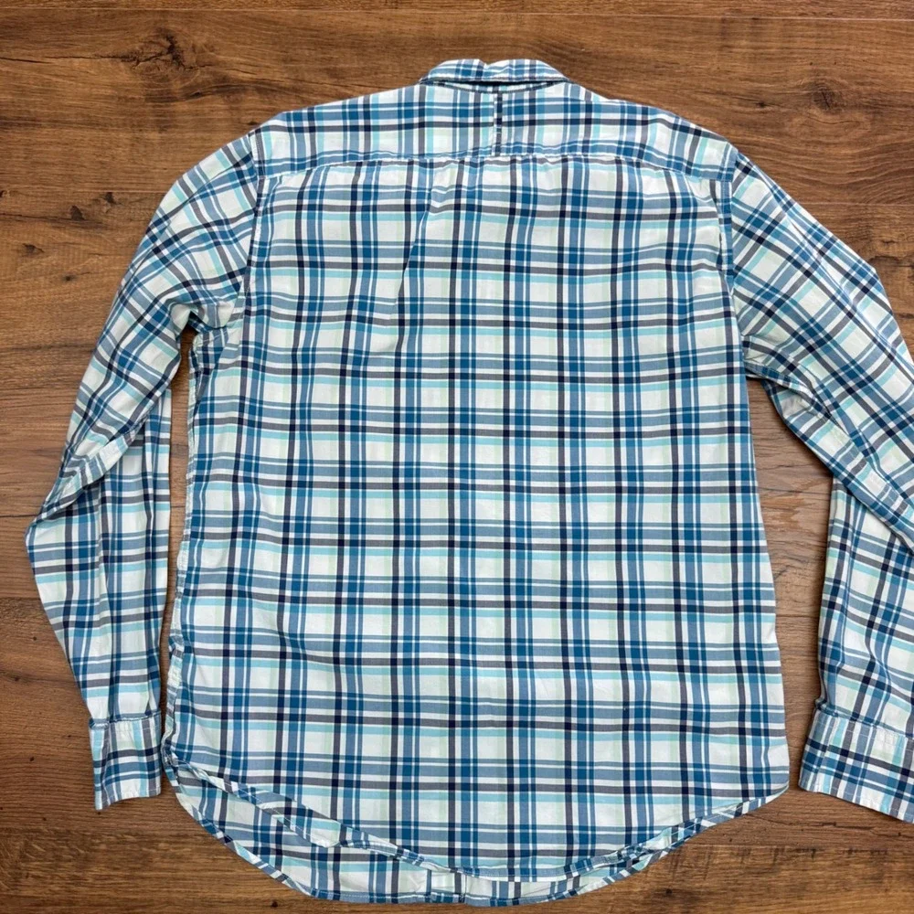 Banana Republic Men Medium Camden Fit Plaid Button Down Shirt‎ Preppy Academia